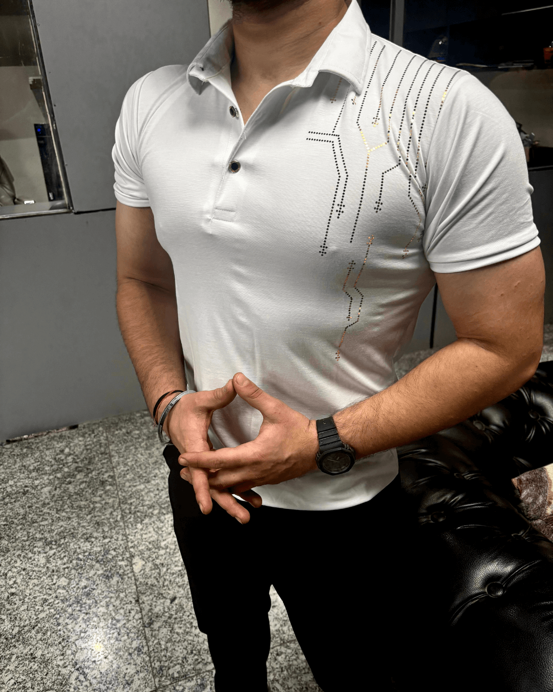 PARTY WEAR POLO (WHITE)